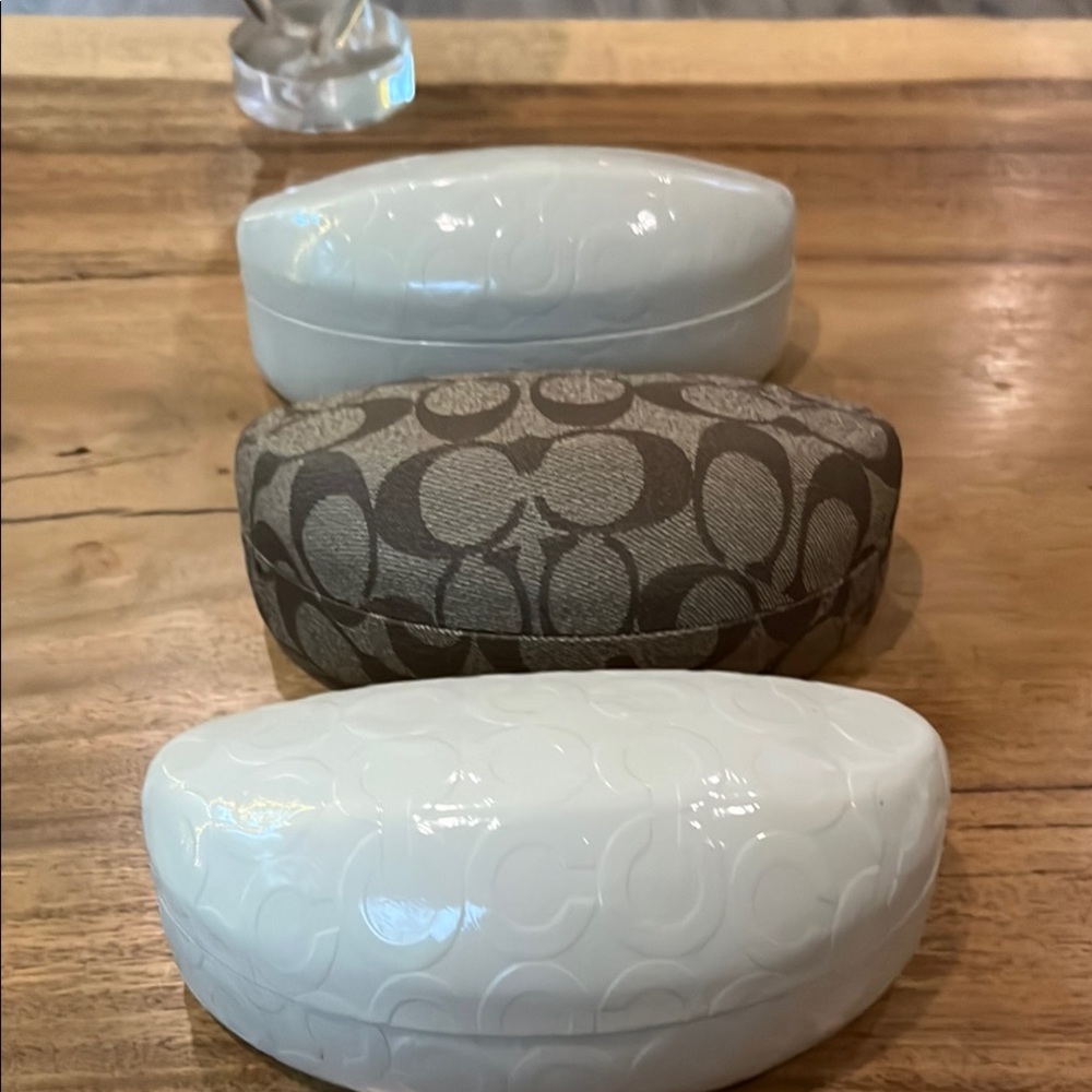 Coach Signature Eyeglass Cases white and brown